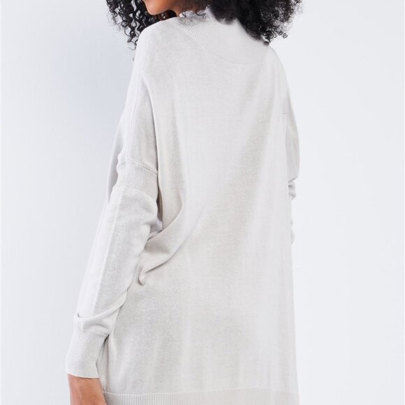 Cold Shoulder Knit Top - Light Gray - Picture 3 of 5